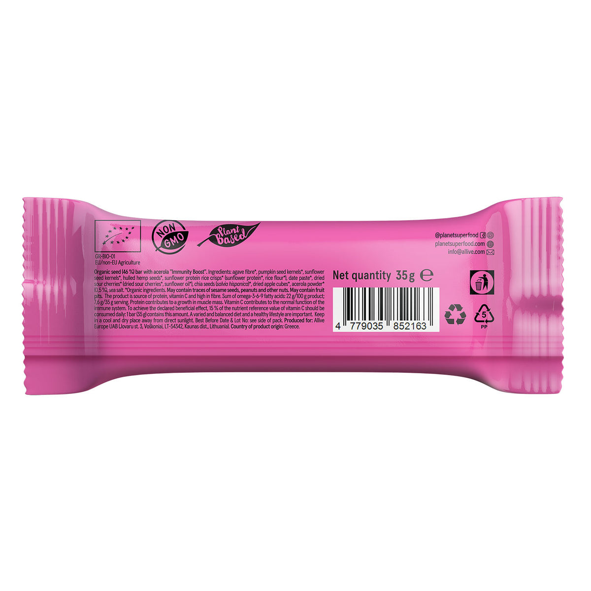 SAATENRIEGEL „IMMUNITY BOOST“, BIO, MIT ACEROLA, 24 STK.