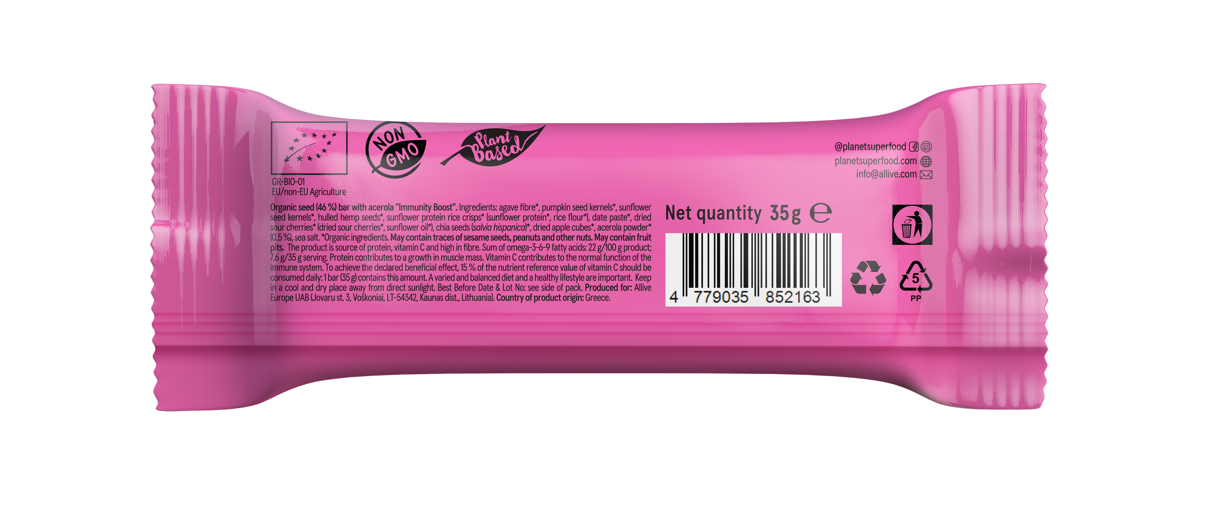 SAATENRIEGEL „IMMUNITY BOOST“, BIO, MIT ACEROLA, 24 STK.