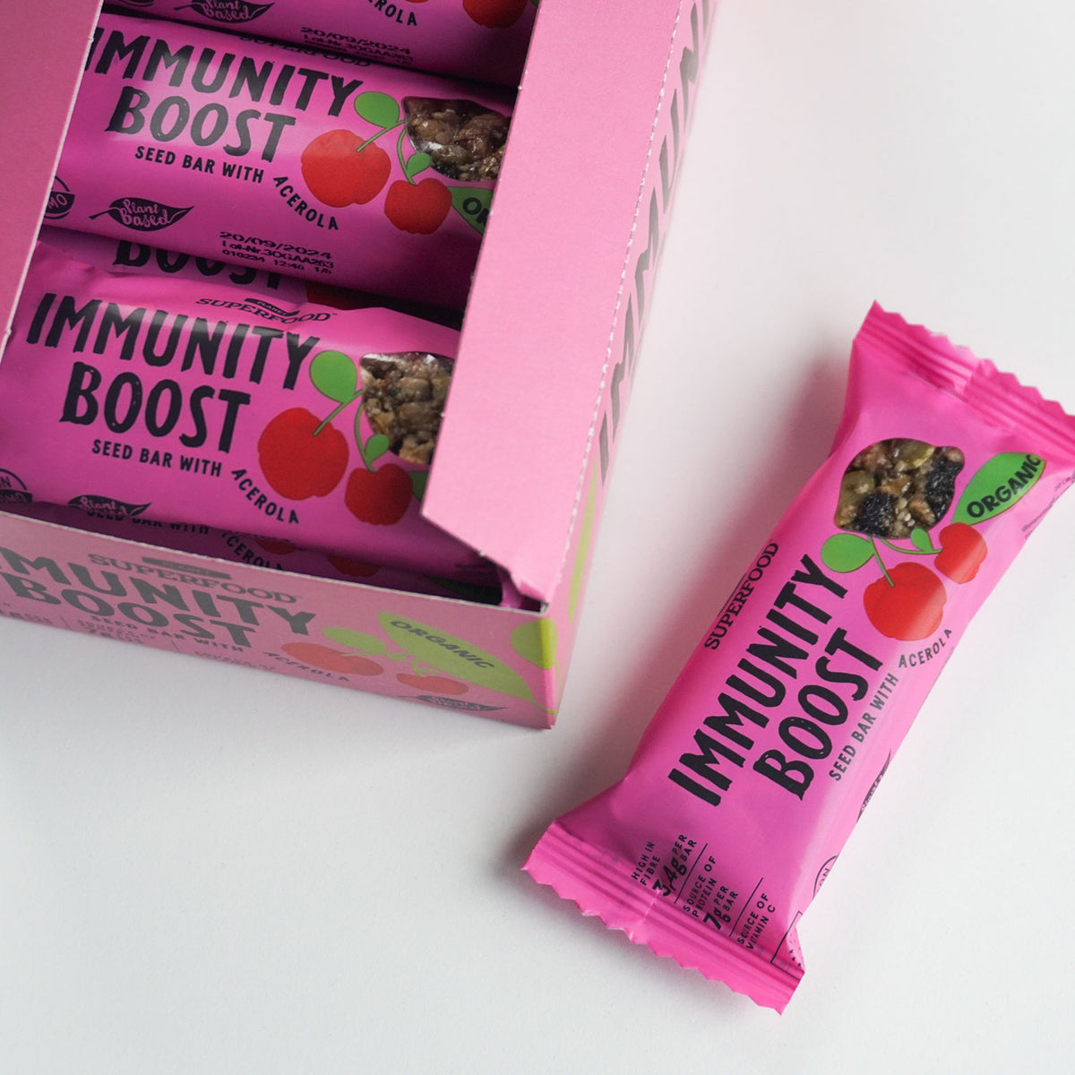 SAATENRIEGEL „IMMUNITY BOOST“, BIO, MIT ACEROLA, 24 STK.
