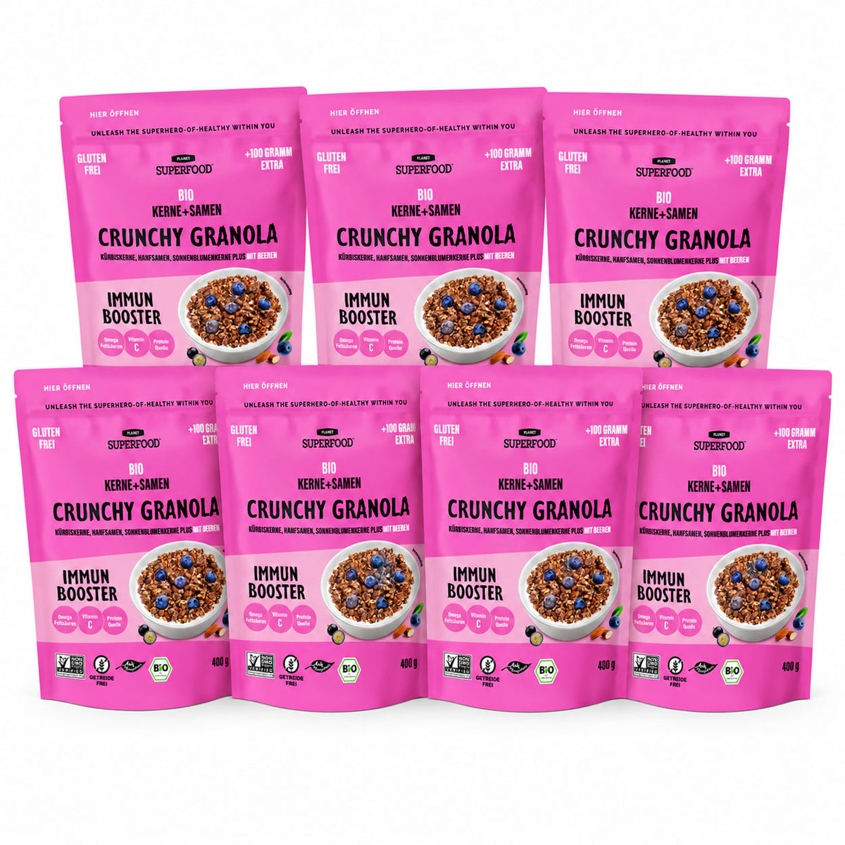 IMMUNITY BOOST Bio-Samen-Granola – Frische Beeren