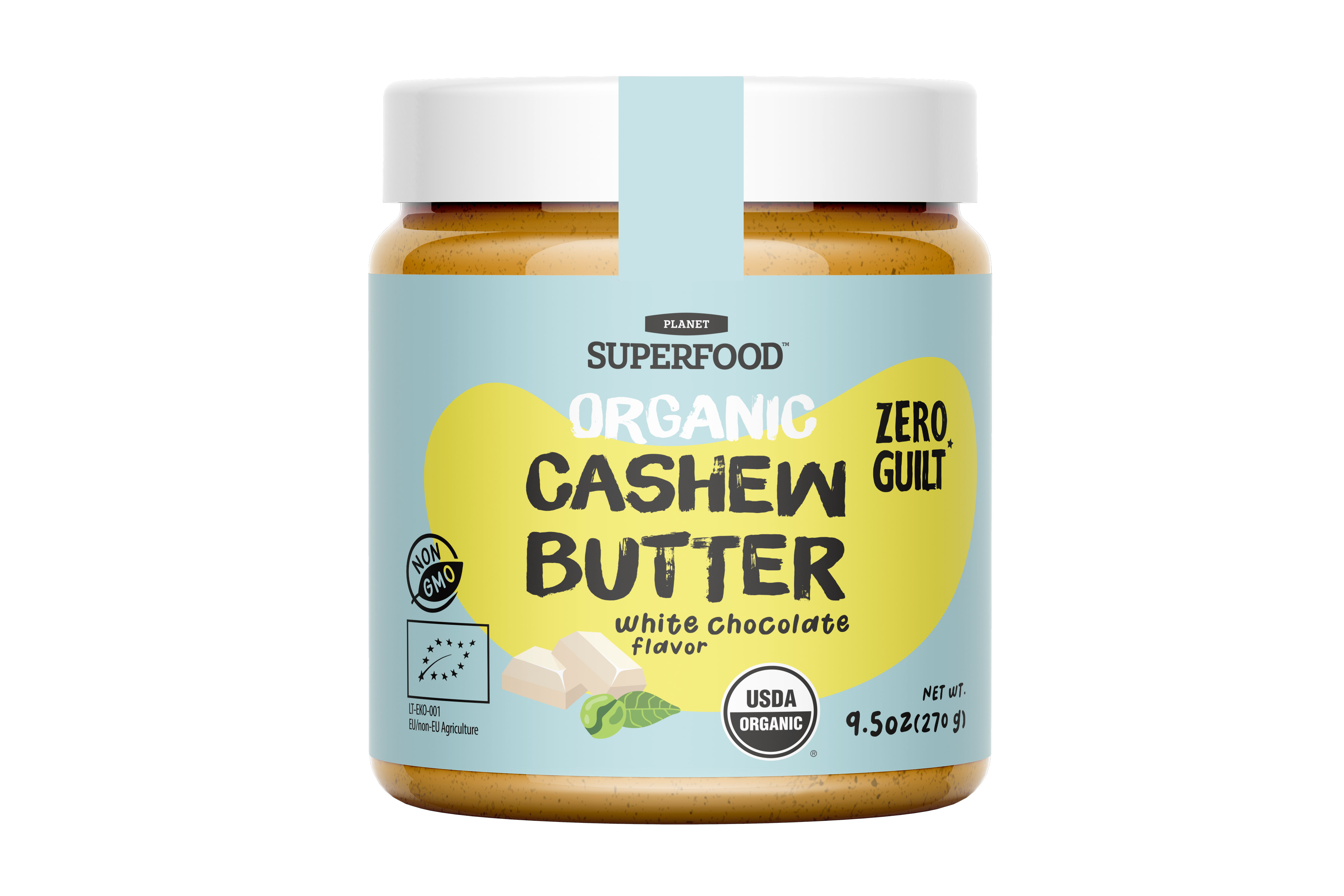 Bio-Cashewcreme mit weißem Schokoladengeschmack und grünen Kaffeebohnen „Zero Guilt“ Zweitbild