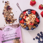 Samenmischung mit Zartbitterschokolade und Beeren