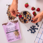 Samenmischung mit Zartbitterschokolade und Beeren
